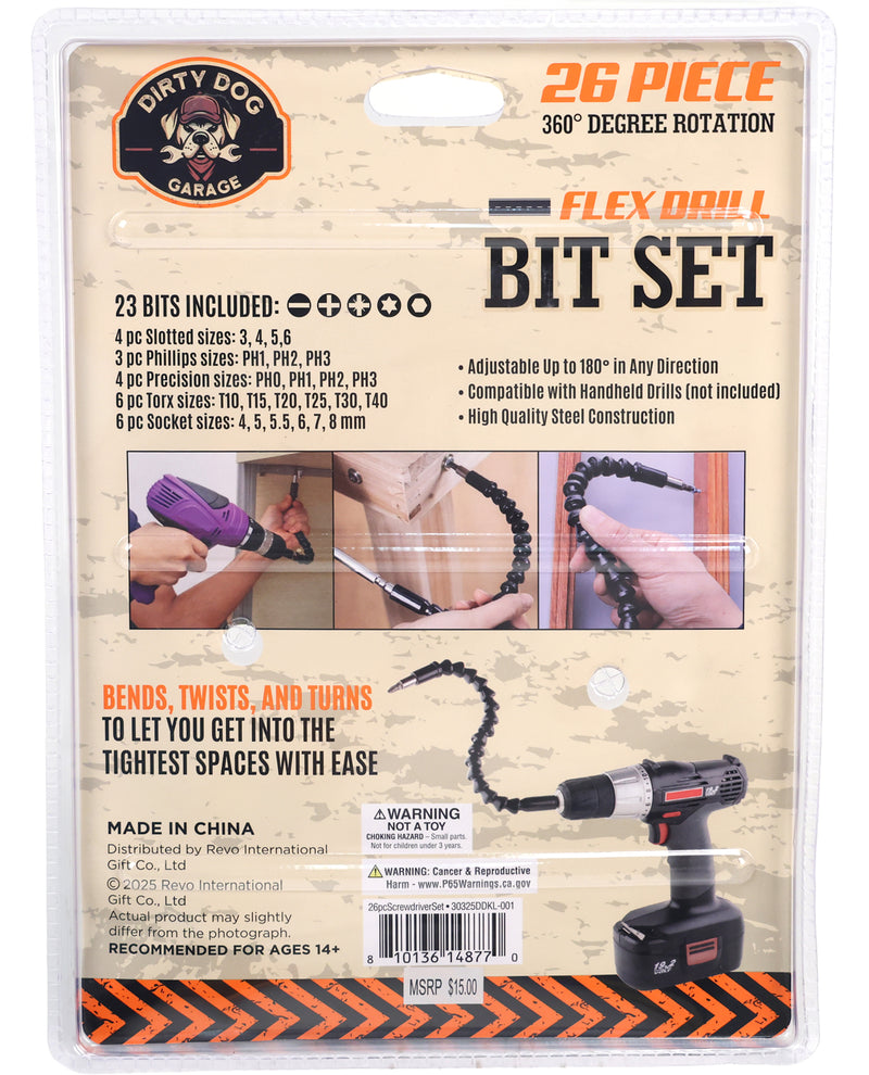 Screwdriver Flex Drill Bit Set