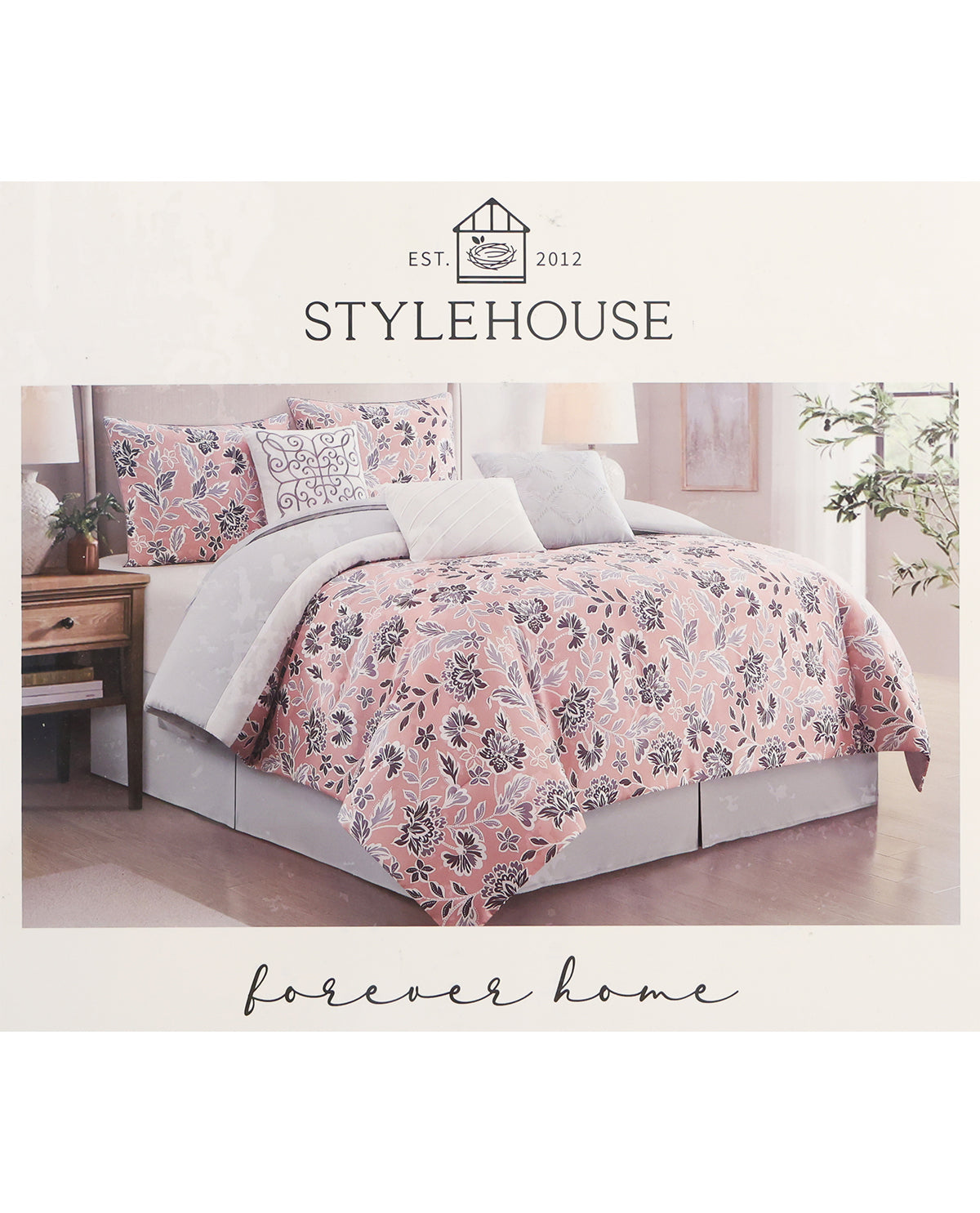 King Blush Jacoby Floral 7-Piece Comforter Set