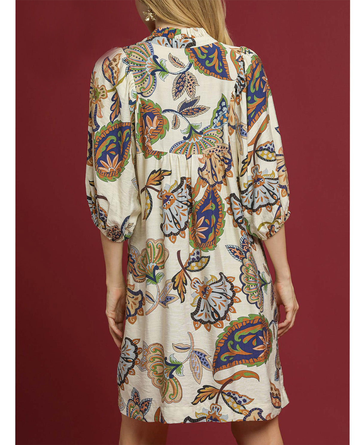 Umgee Abstract Floral Print Dress