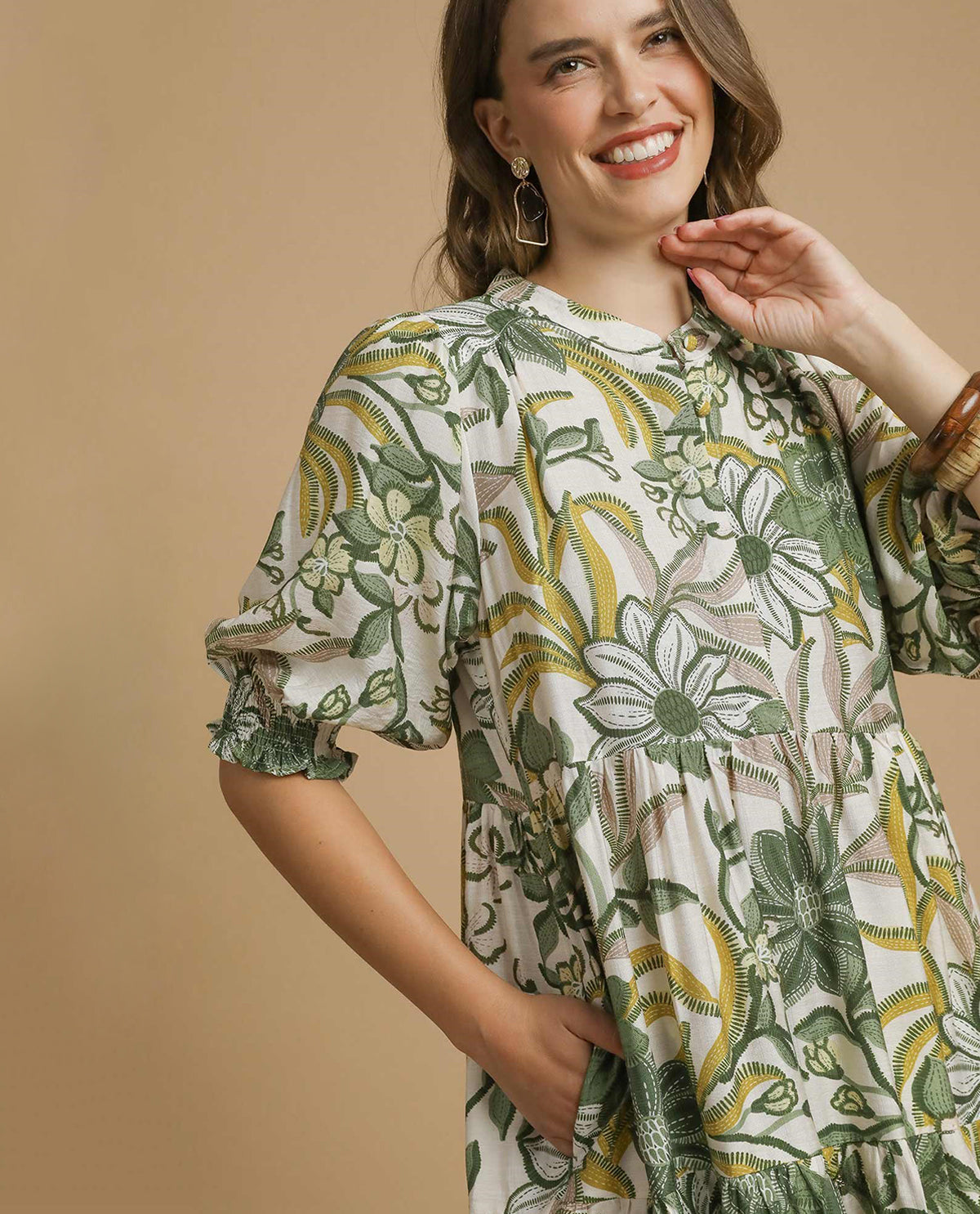 Floral Tiered Midi Dress