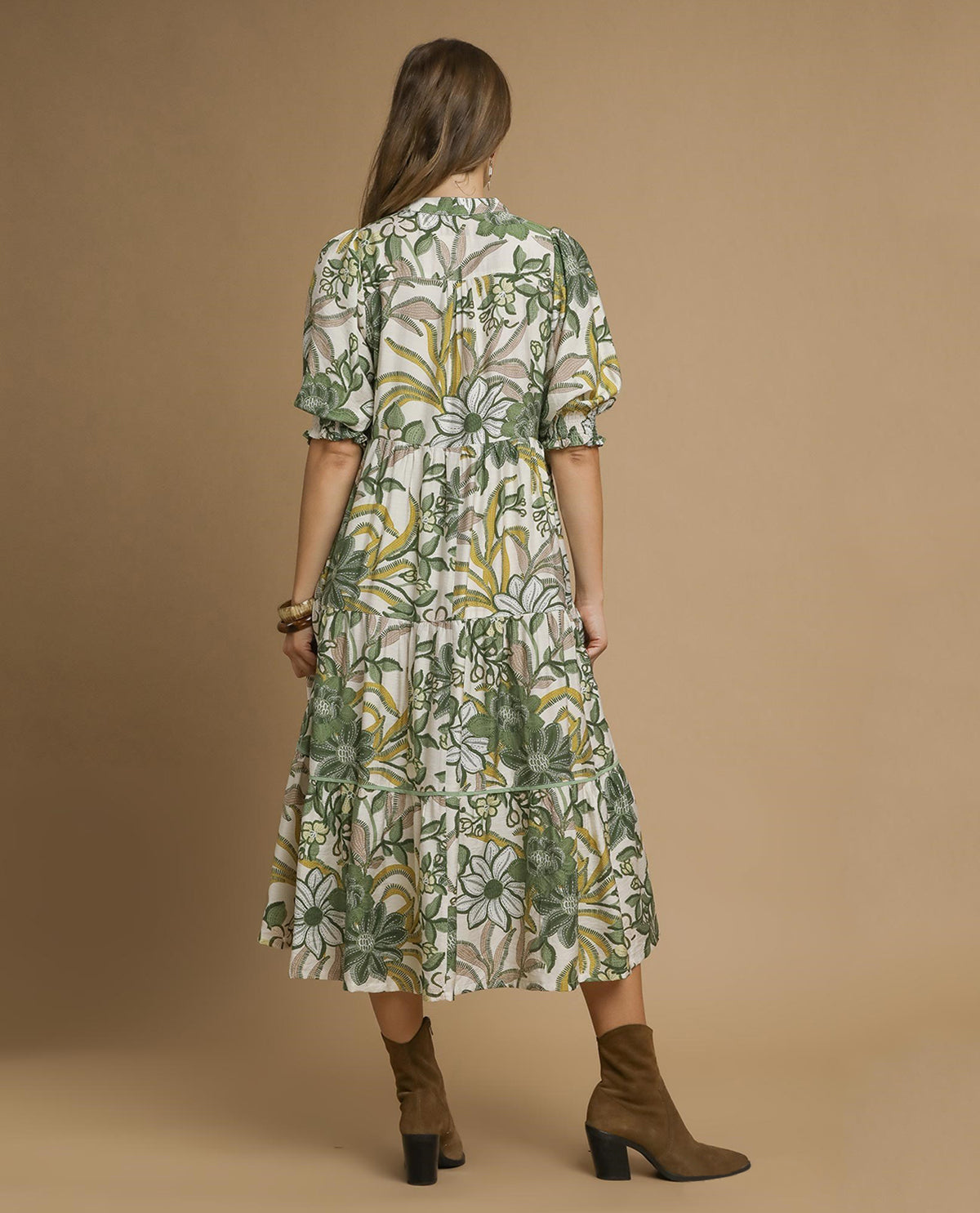 Floral Tiered Midi Dress
