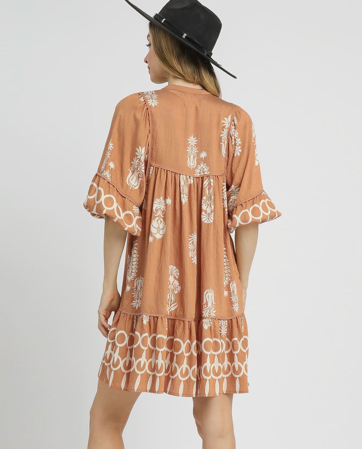 Border Print Tassel Mini Dress