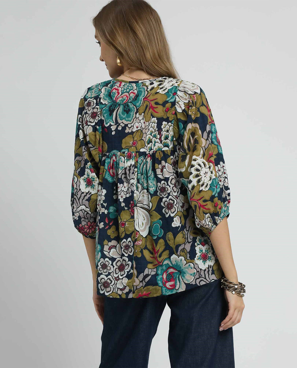 Floral Print Smocked Top