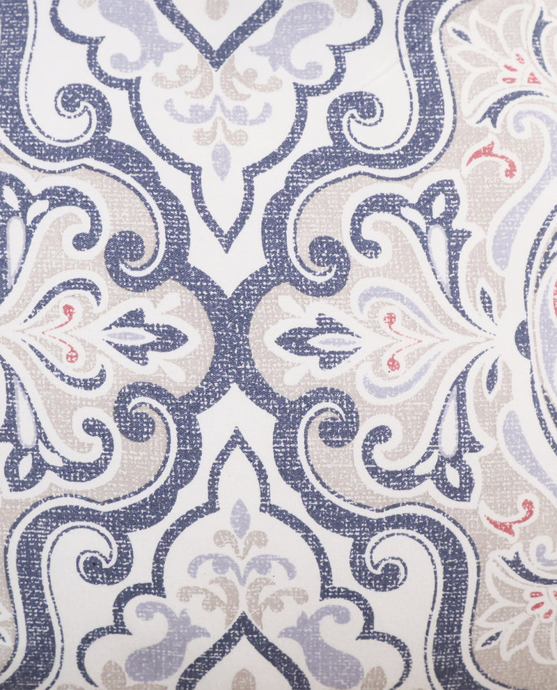 Queen Blue Paisley 7-Piece Reversible Comforter Set