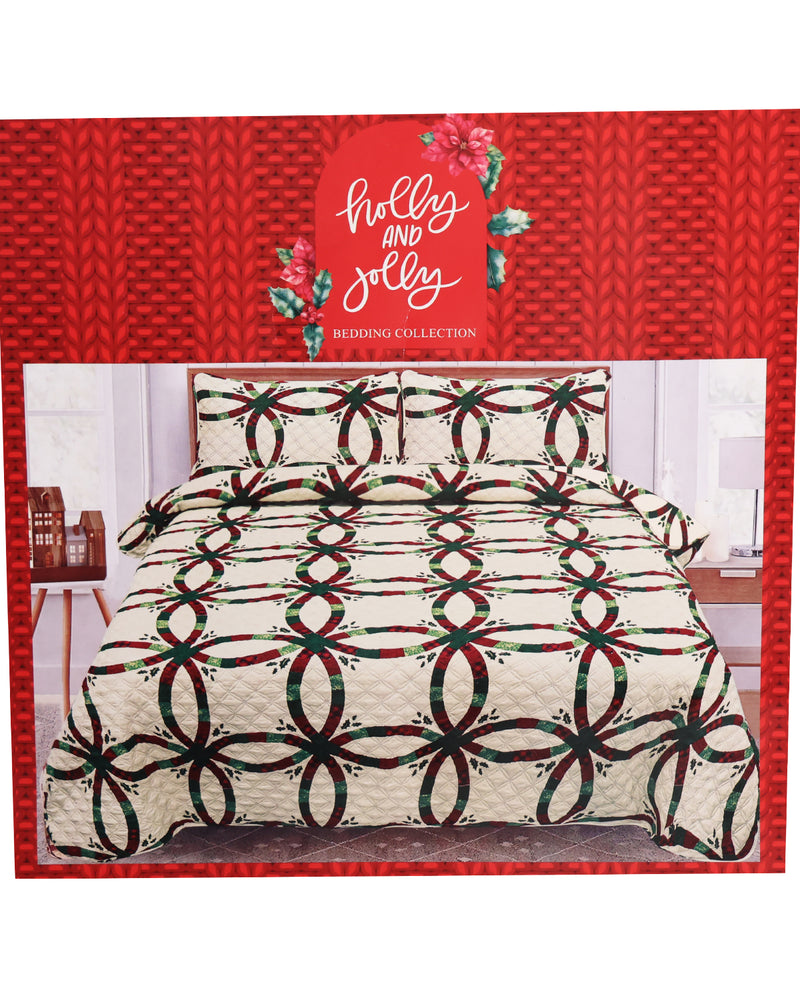 King Christmas Rings 3-Piece Quilt Set