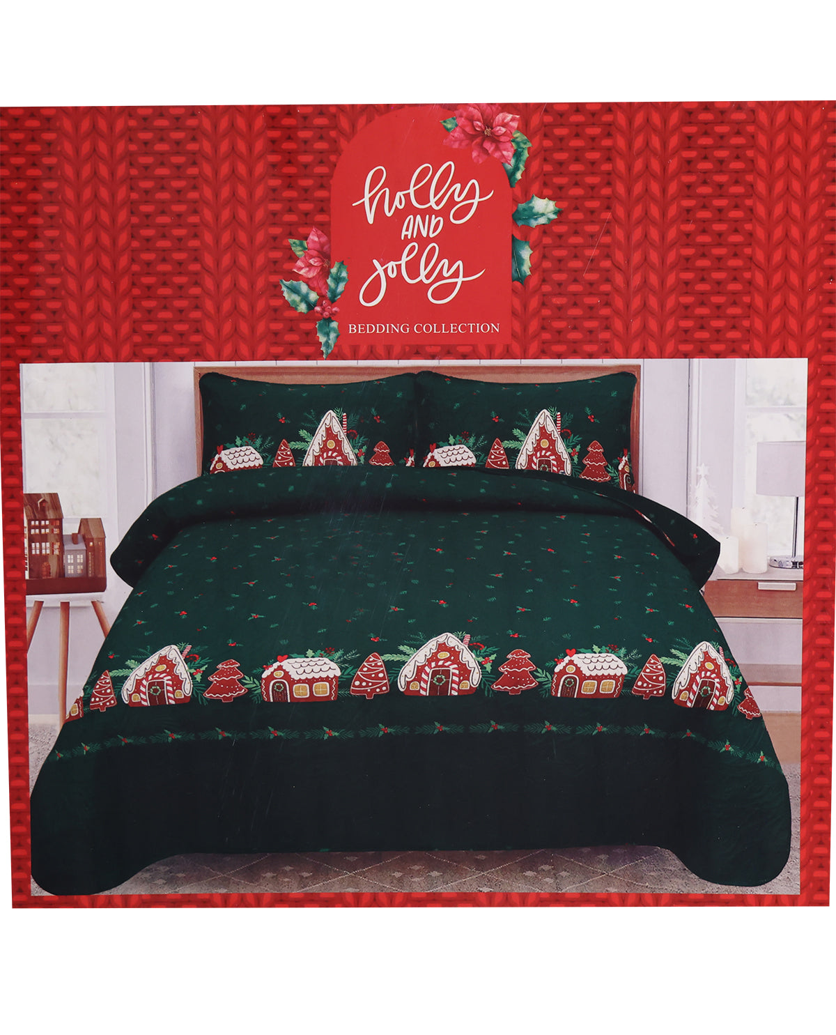 King Gingerbread Village 3-Piece Quilt Set