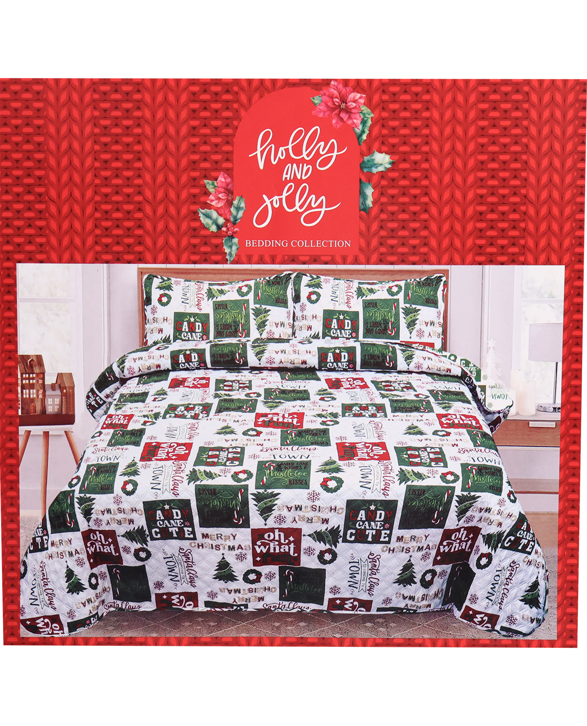 King Christmas Medley 3-Piece Quilt Set