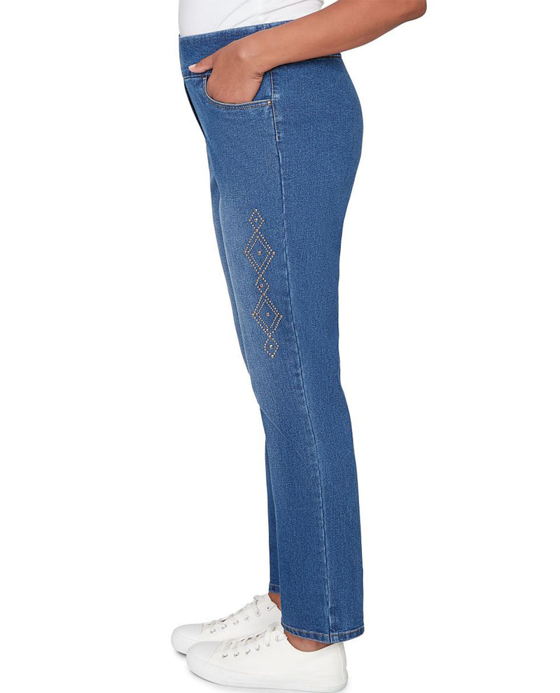 Alfred Dunner Austin Proportioned Short Pant Med Indigo