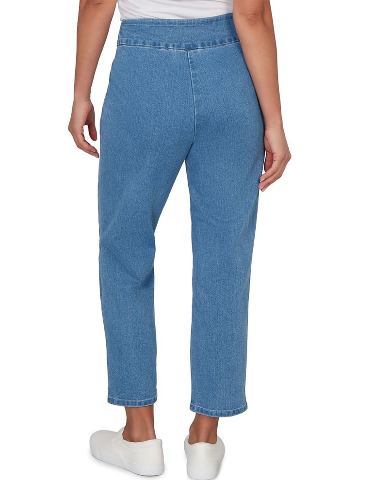 Alfred Dunner Austin Butterfly Floral Pant Lt Indigo