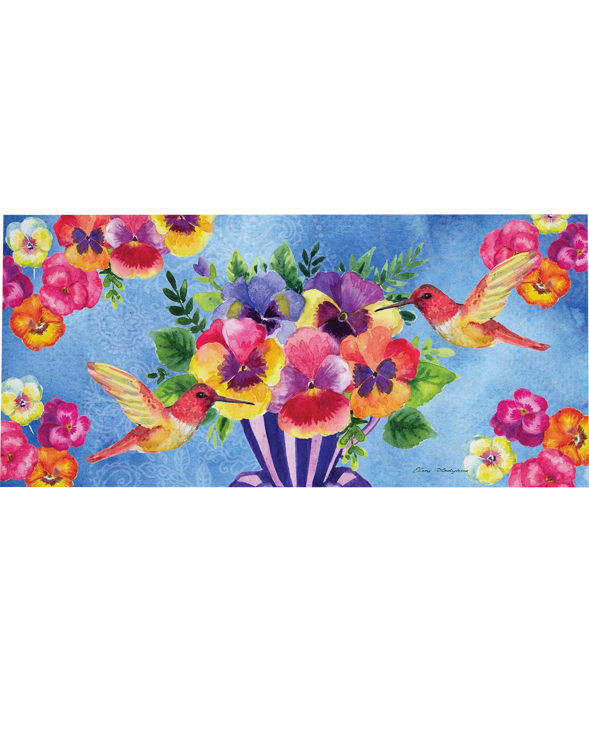 Pansies & Hummingbird Tea Cup Sassafras