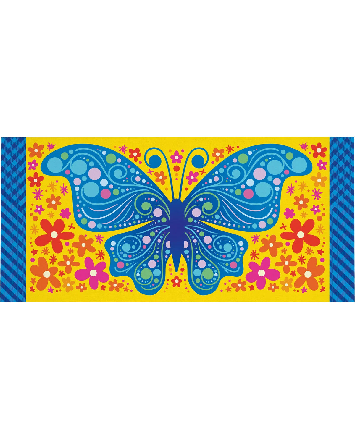 Welcome Mosaic Blue Butterfly Sassafras