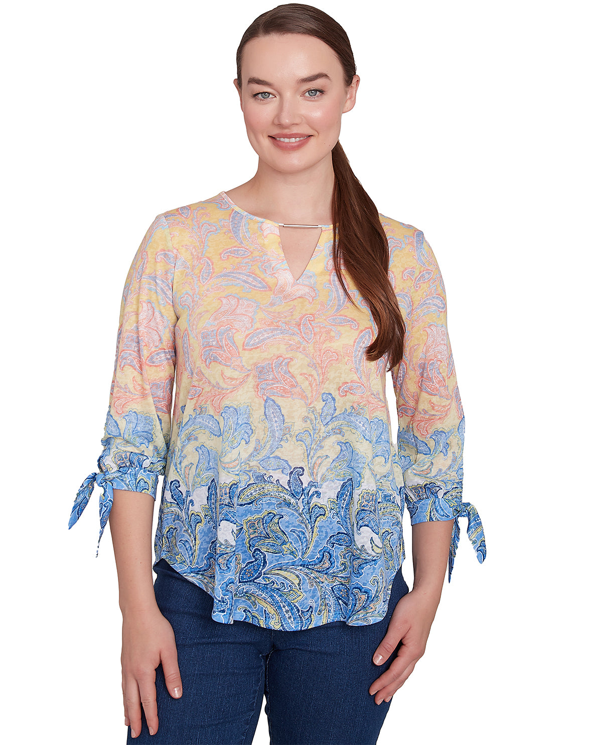 Ruby Road Missy Must Haves II Bead Ombre Knit Top