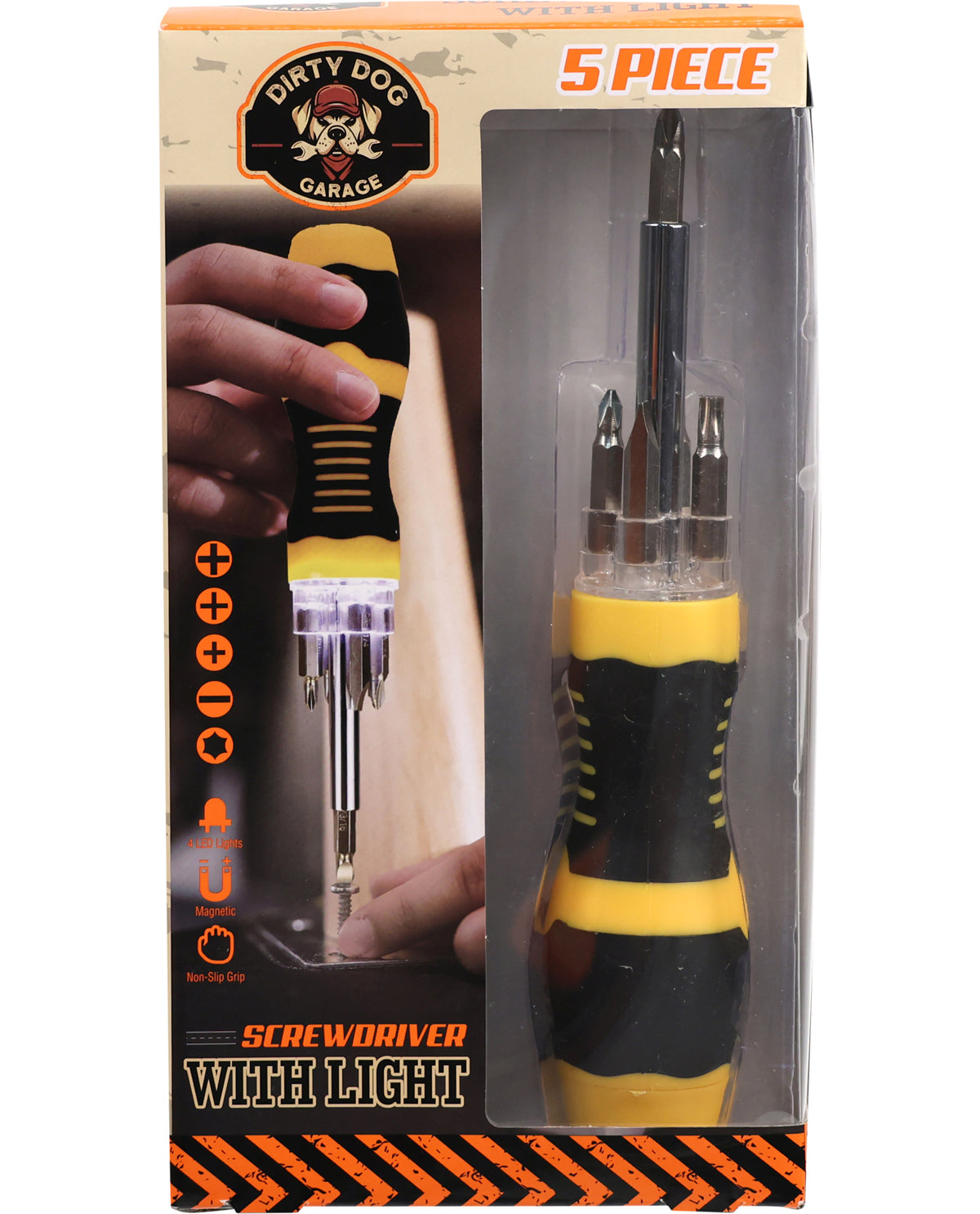 5-Piece Screwdriver with Light