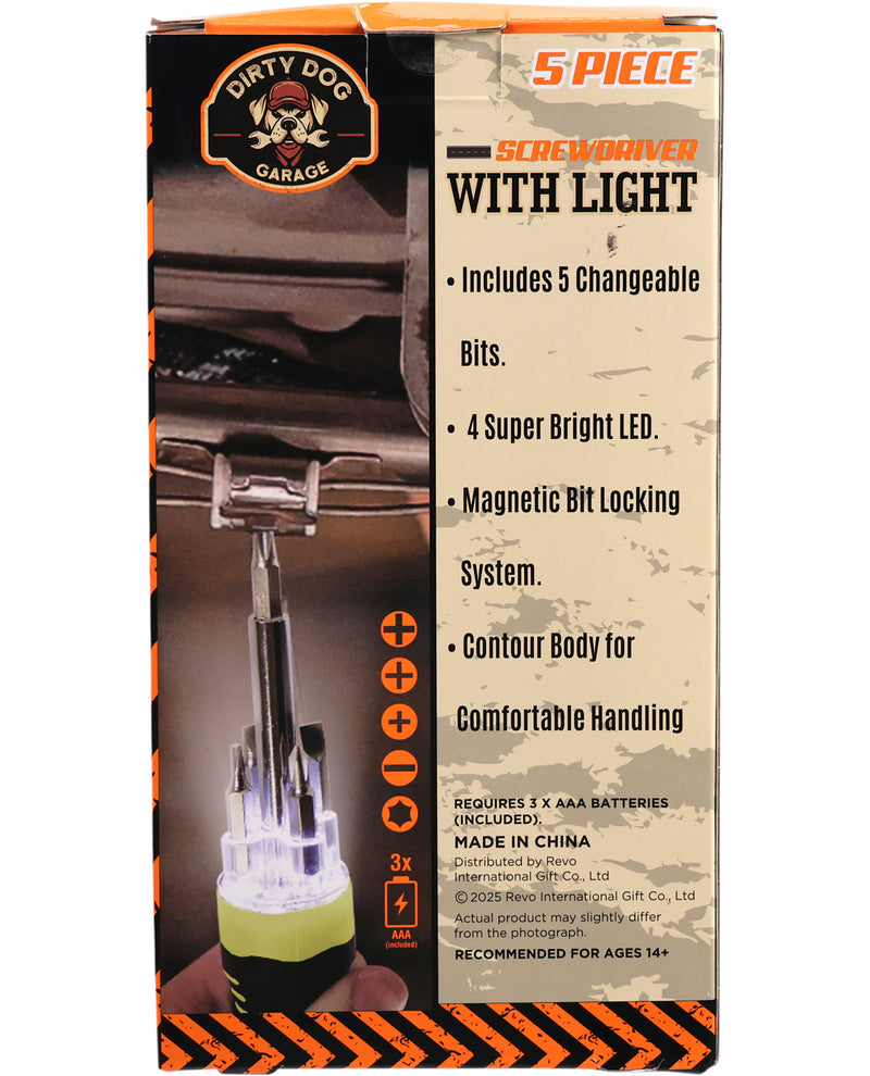 5-Piece Screwdriver with Light