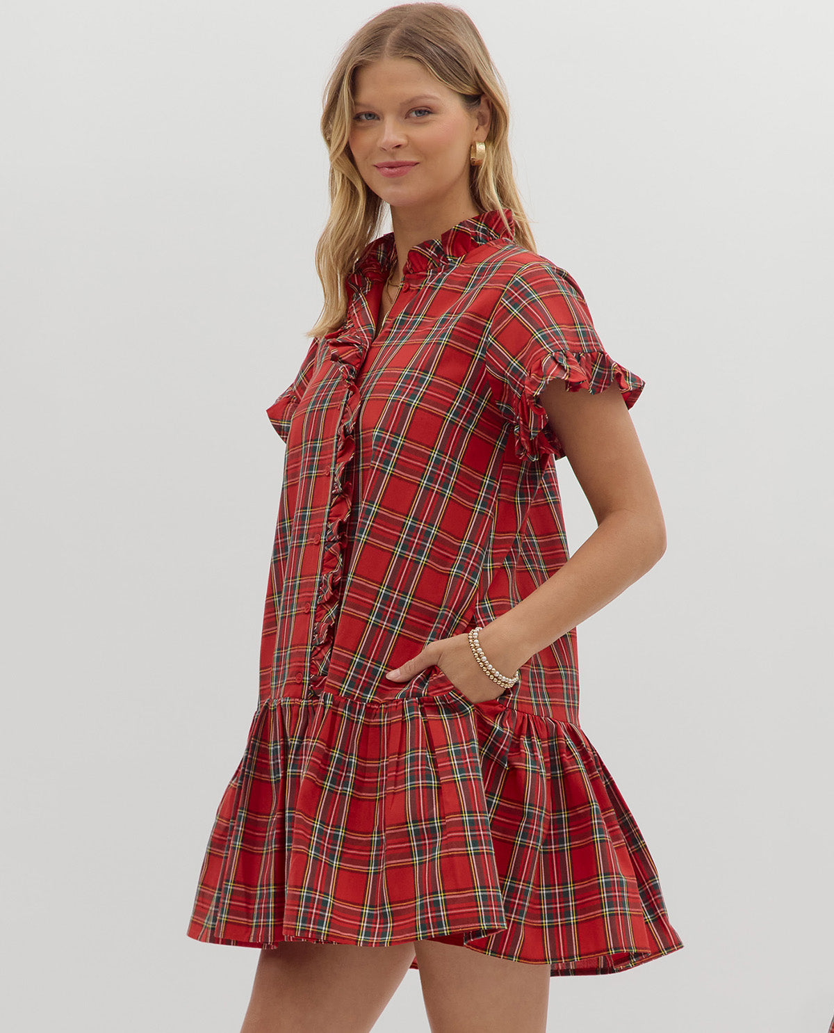 Tartan Plaid Red Mini Dress