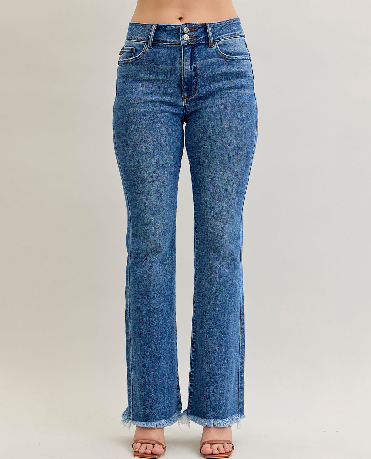 Judy Blue High Waist Bootcut Fray Hem Jeans
