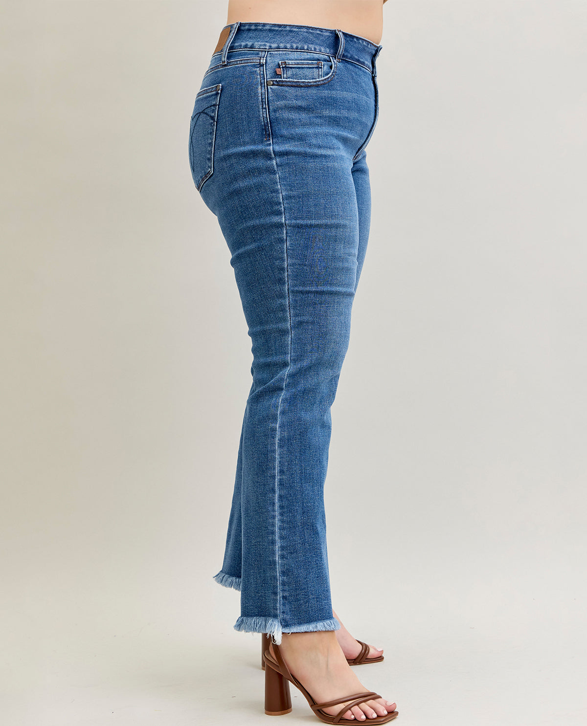 Judy Blue Plus Bootcut Frayed Hem Jeans