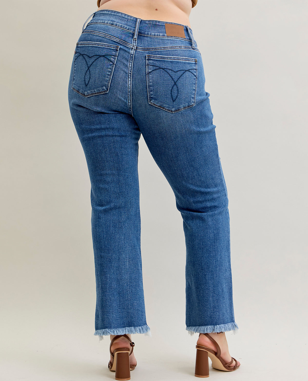 Judy Blue Plus Bootcut Frayed Hem Jeans