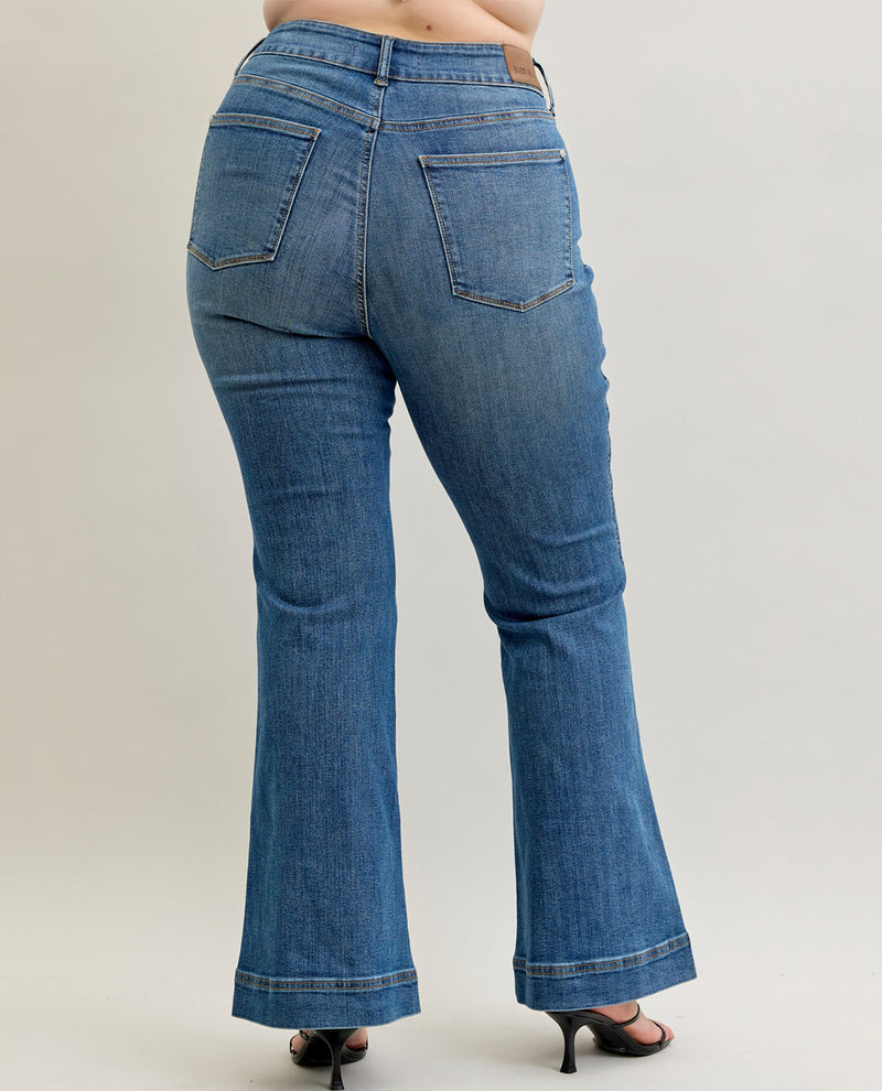 Judy Blue Plus High Waist Tummy Control Flare Jeans