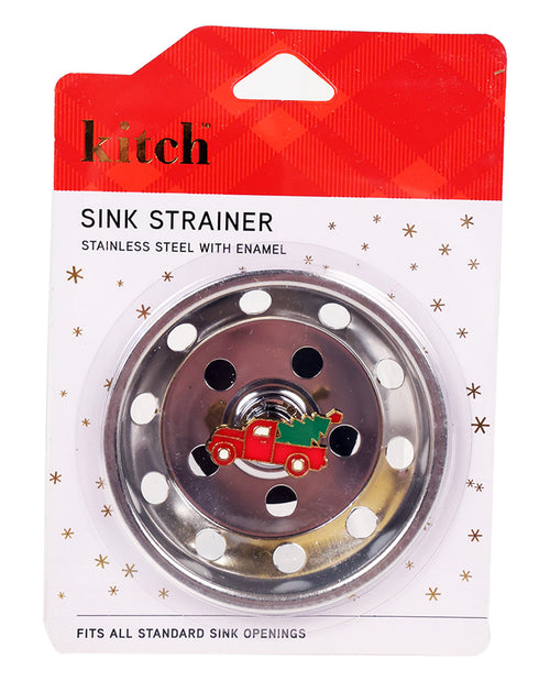 Kich Sink Strainer packaging with red truck design on a white background
