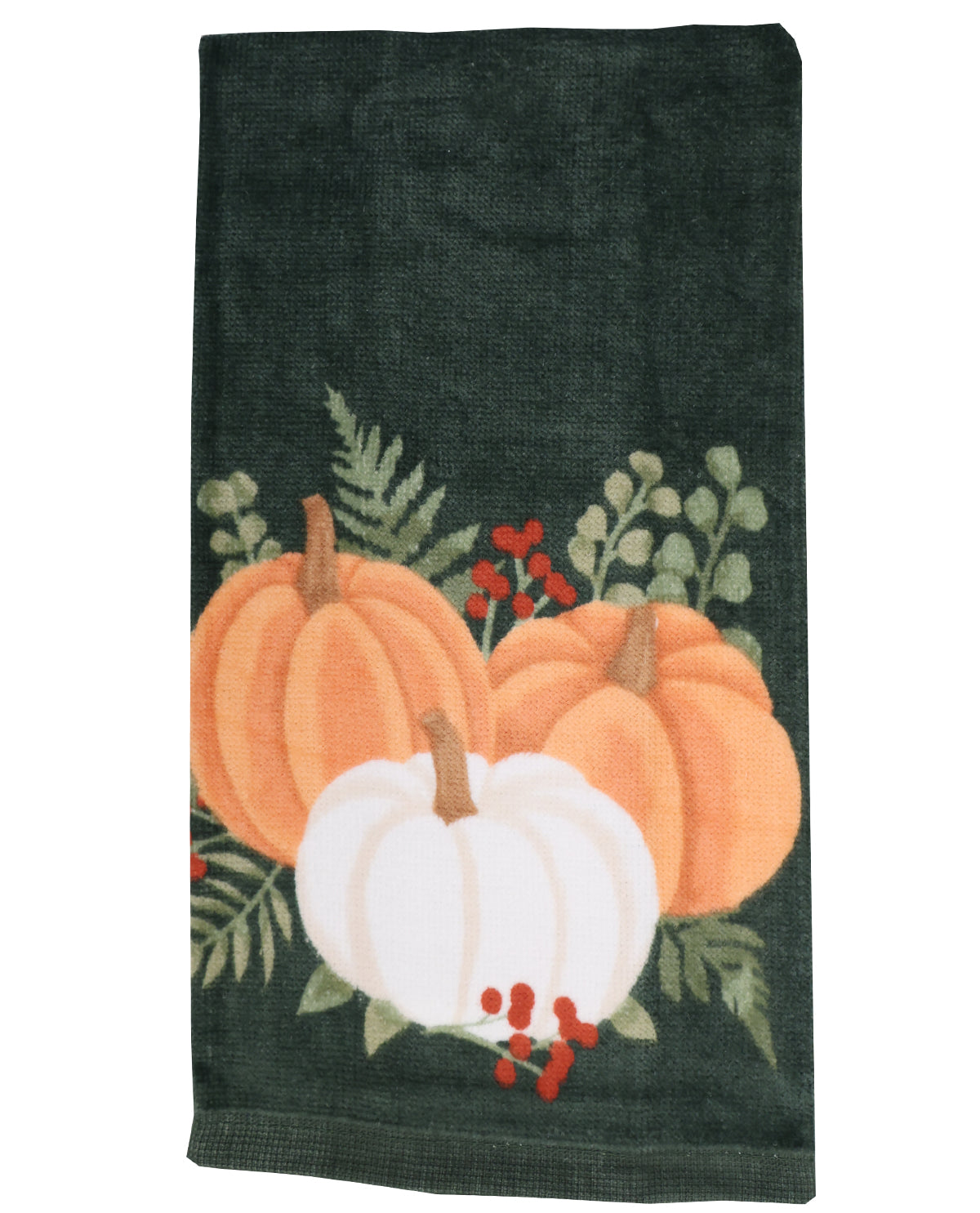 Top View Pumpkin Vine Kitchen Dish Towel