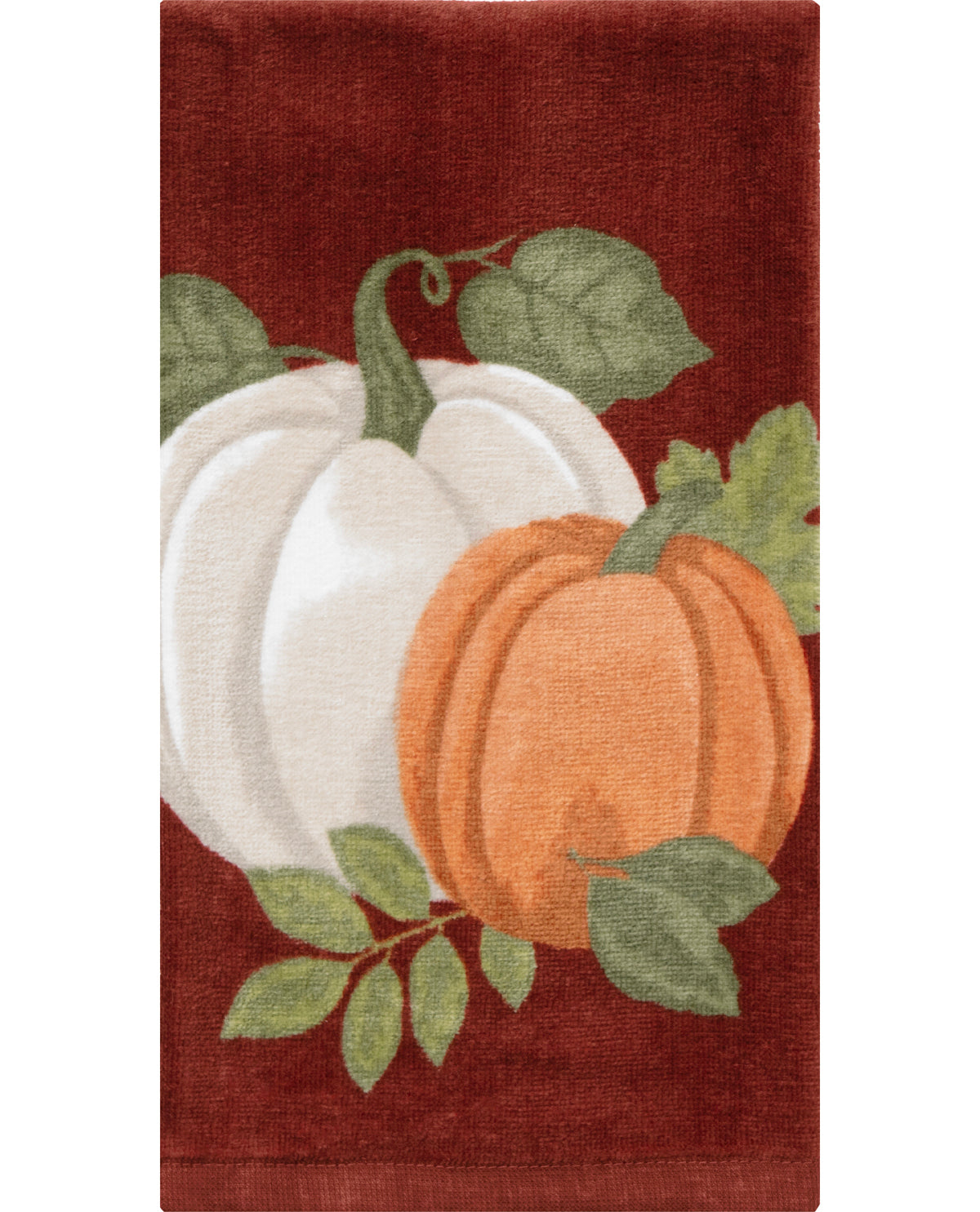 Autumn Leaves and Red Pumpkin Kitchen Towel