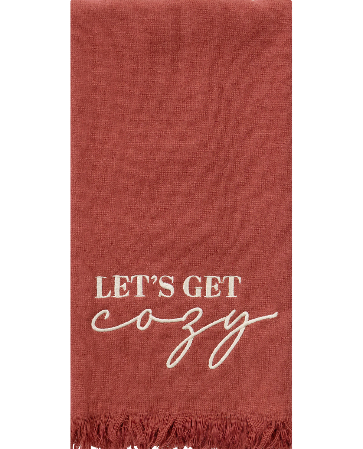 Embroidered & Fringe Solid Dual-Purpose Kitchen Towel