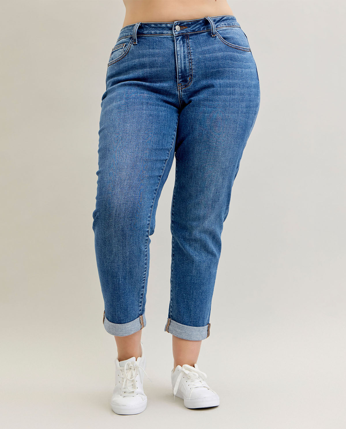 Judy Blue Plus Mid-Rise Classic Boyfriend Jeans