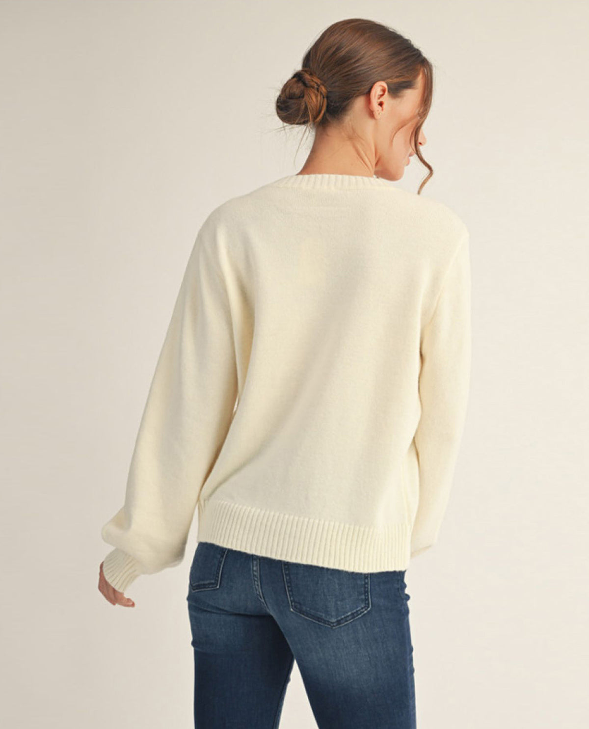 Long Sleeve Cutesy Teddy Bear Sweater Top