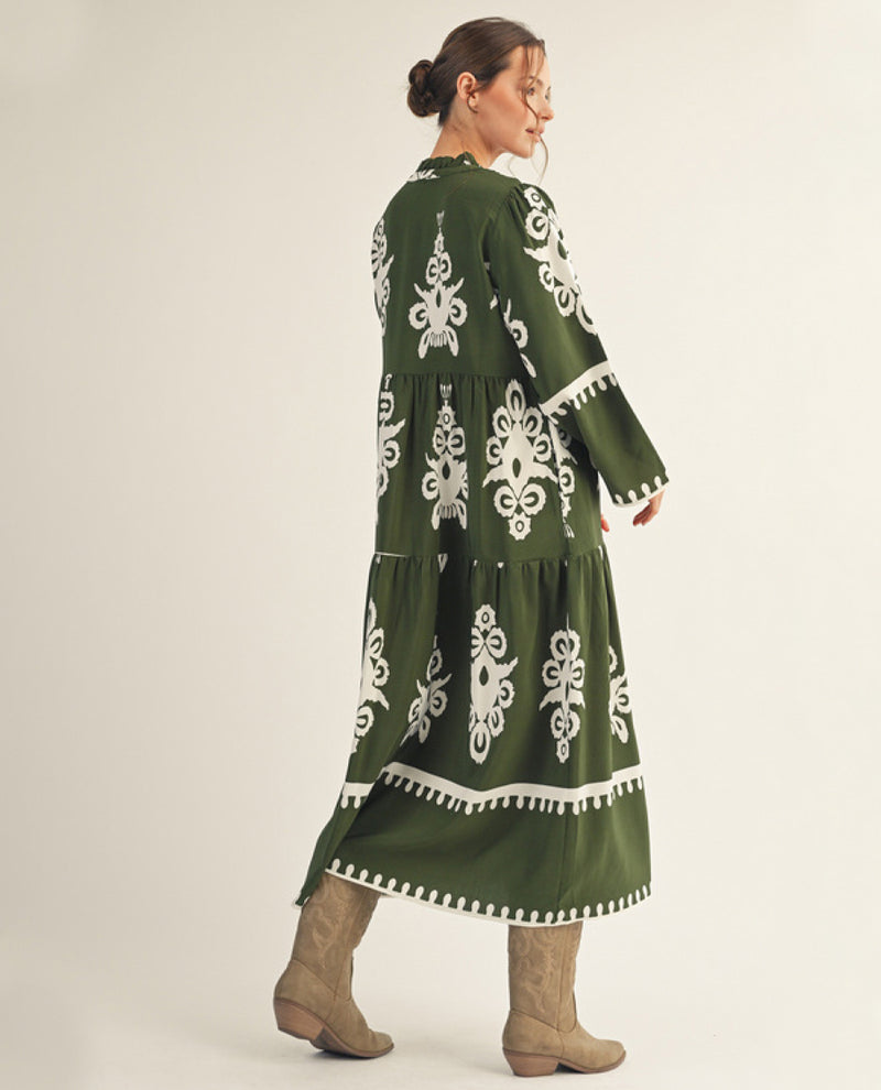 Jodifl Print Dress with Split Neck