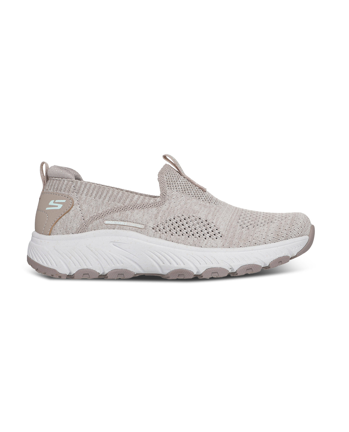 Natural slip-on sneaker with white sole on a white background