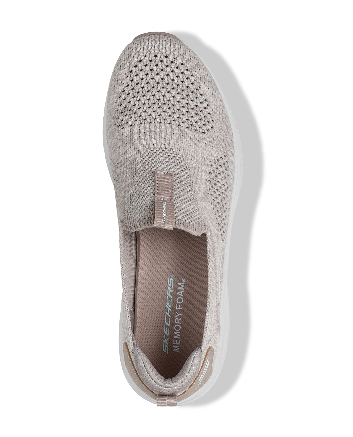 Natural slip-on sneaker with white sole on a white background