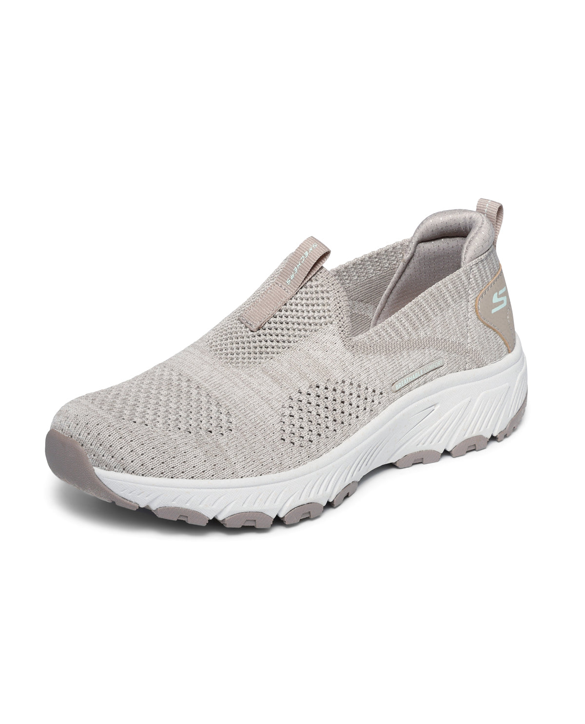 Natural slip-on sneaker with white sole on a white background