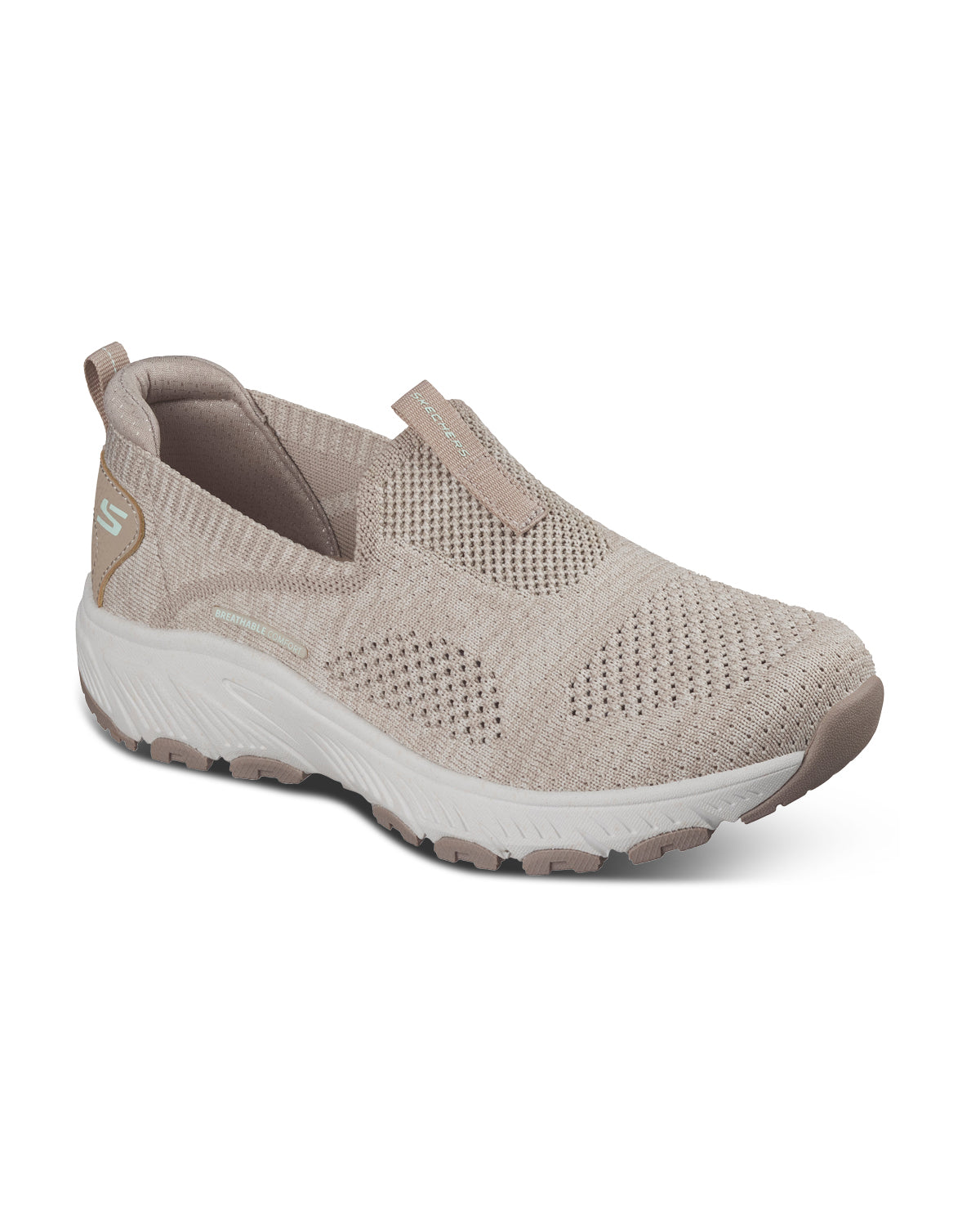 Natural slip-on sneaker with white sole on a white background
