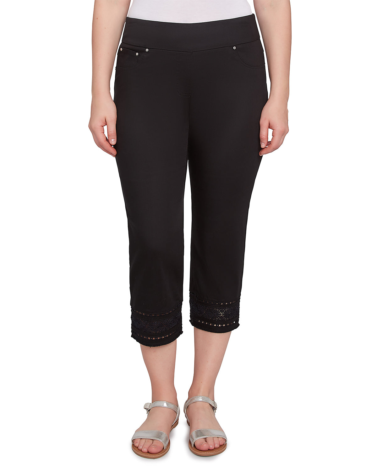 Ruby Road Petite Bali Bliss Embellished Pullon Denim Black