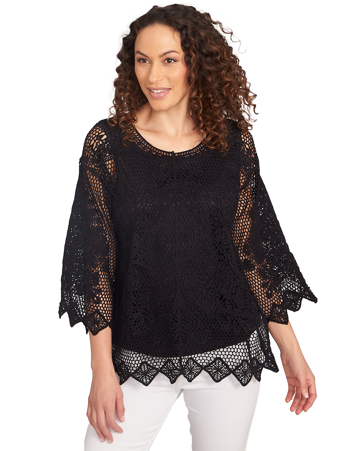Ruby Road Bali Bliss Medallion Tank Sweater Black