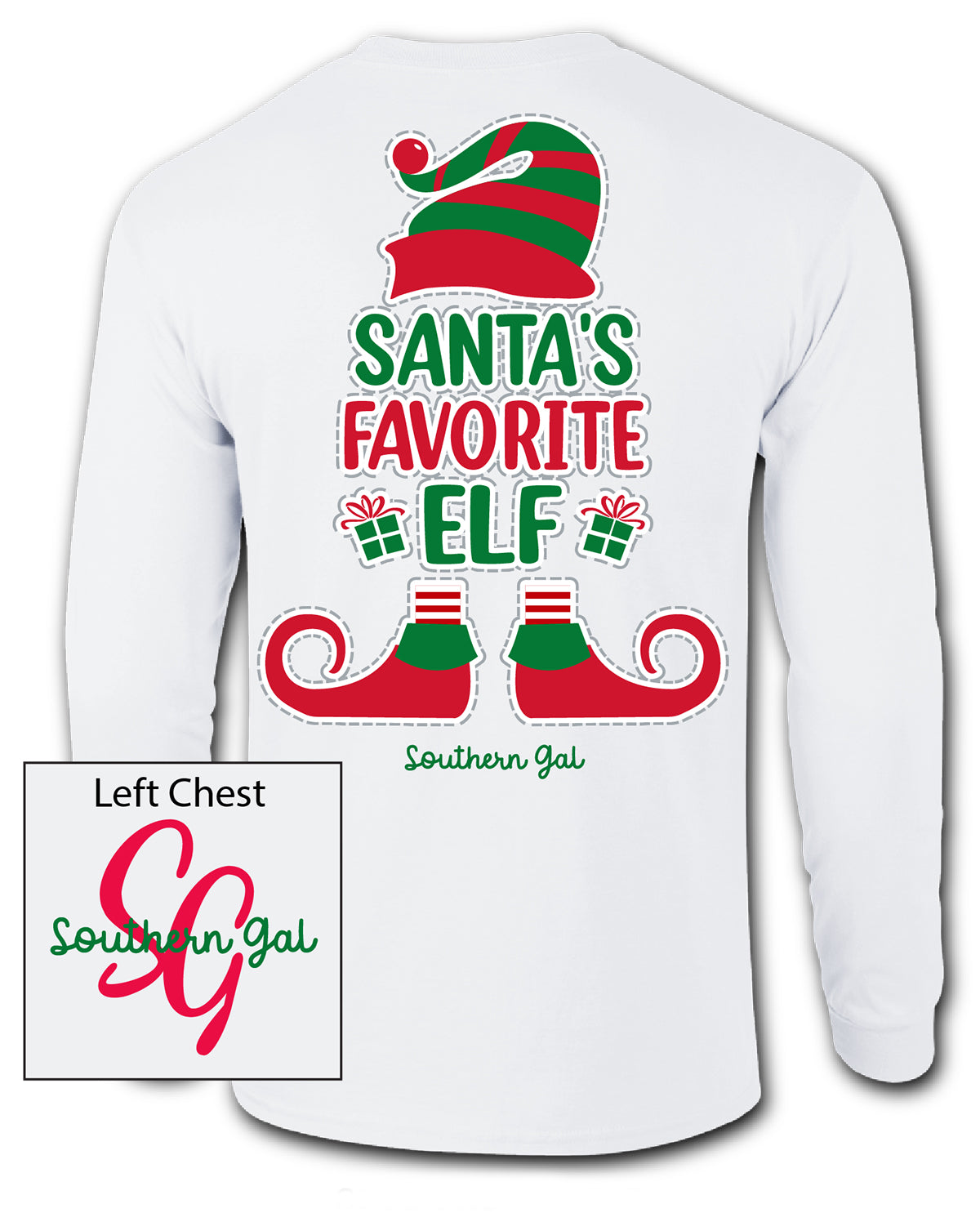 Southern Gal Missy Fav Elf Long Sleeve Screen Tee