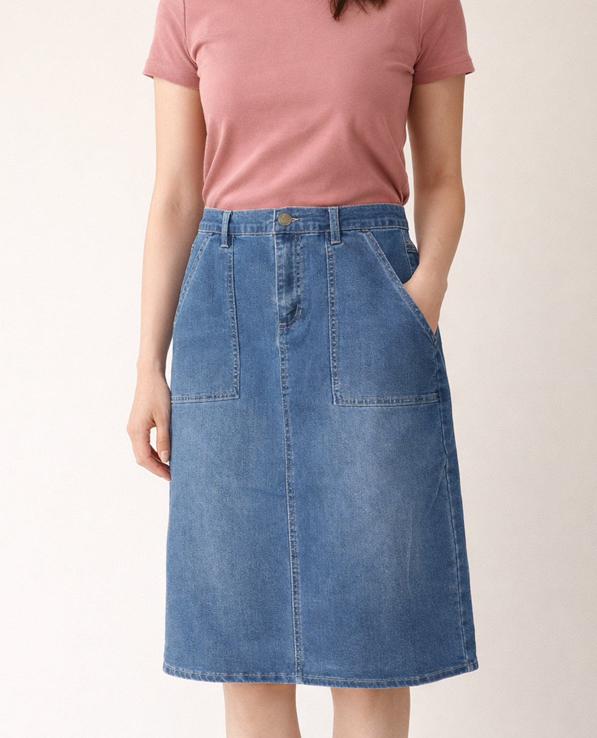 D Jeans 28" Midi Denim Skirt