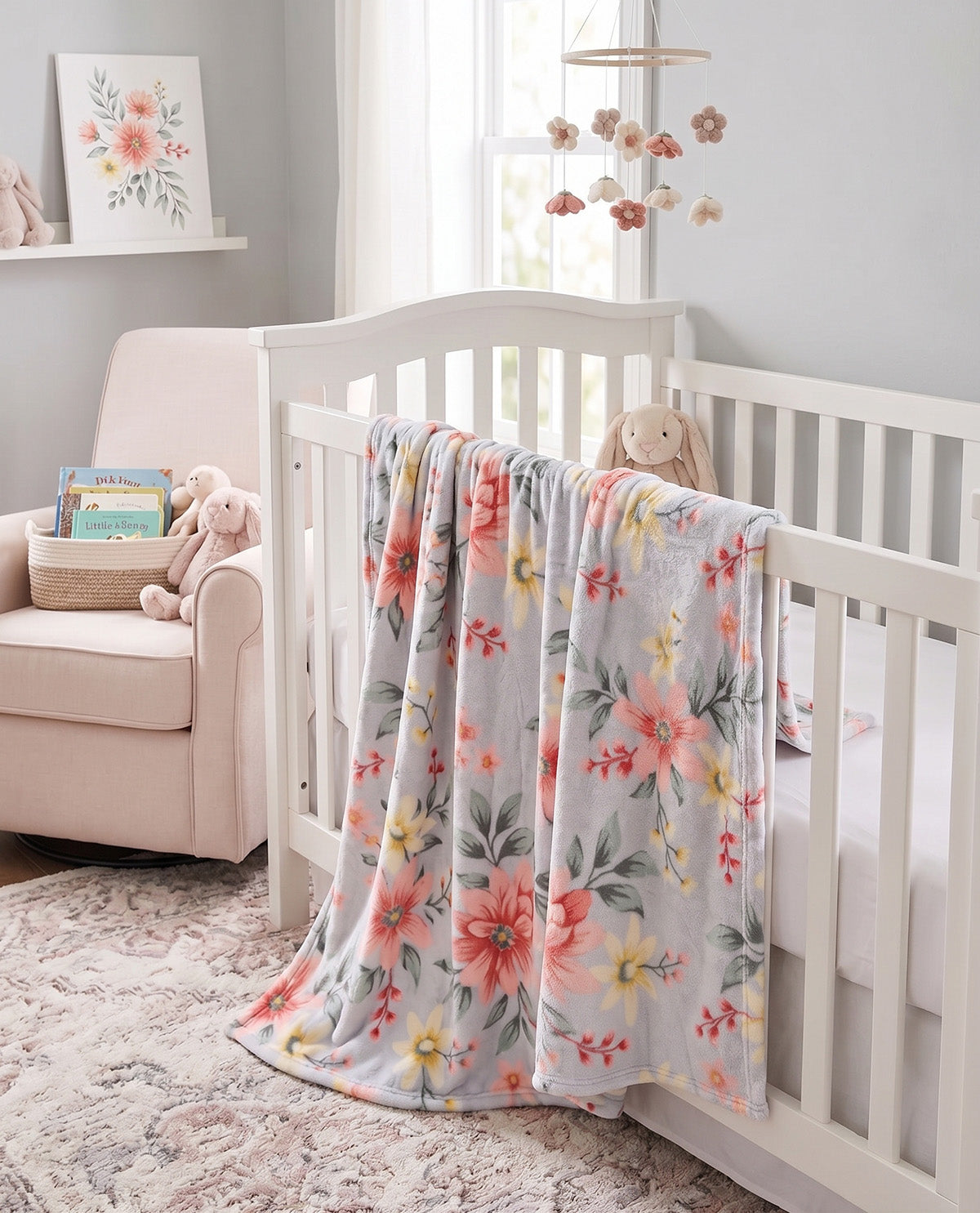 60x70 Angela Floral Throw