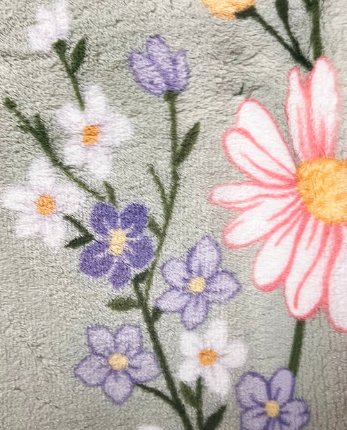 Wild Meadow Floral Plush Throw 60x70"