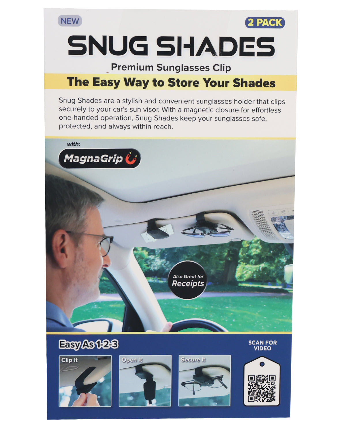 2pk Snug Shades Sunglasses Clips