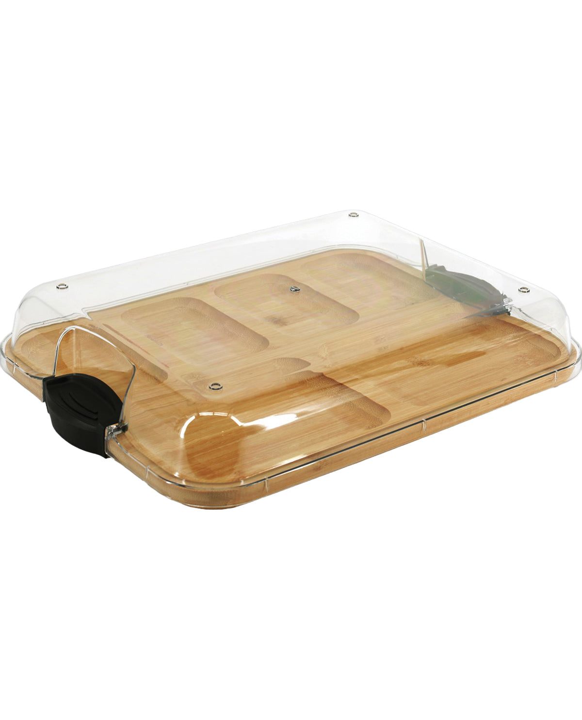6 Section Bamboo Serving Tray With Lid