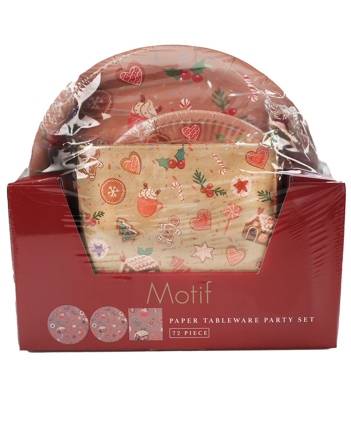 Motif Gingerbread Plates & Napkins Party Set