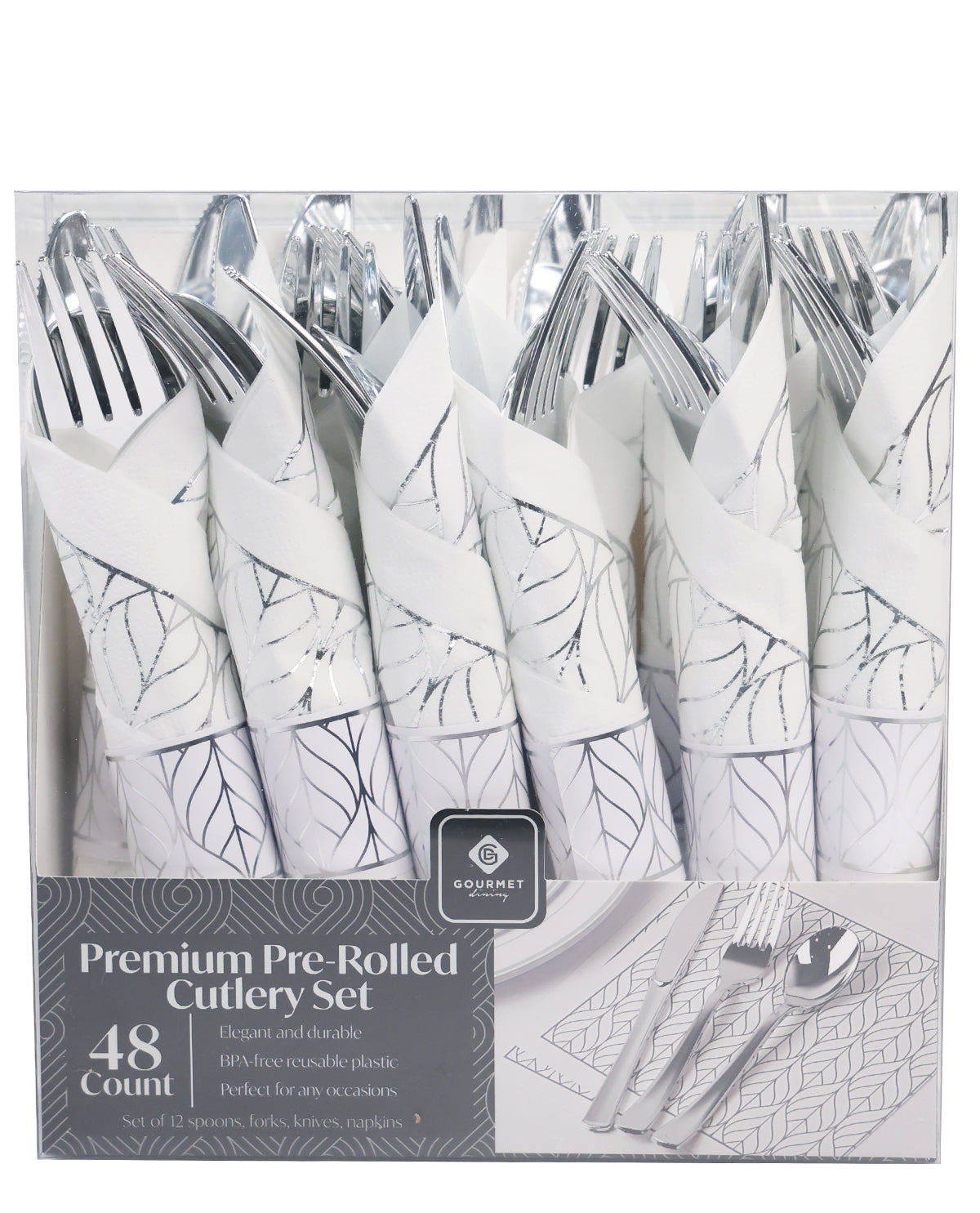 Premium Pre-Rolled Cutlery Set 48ct