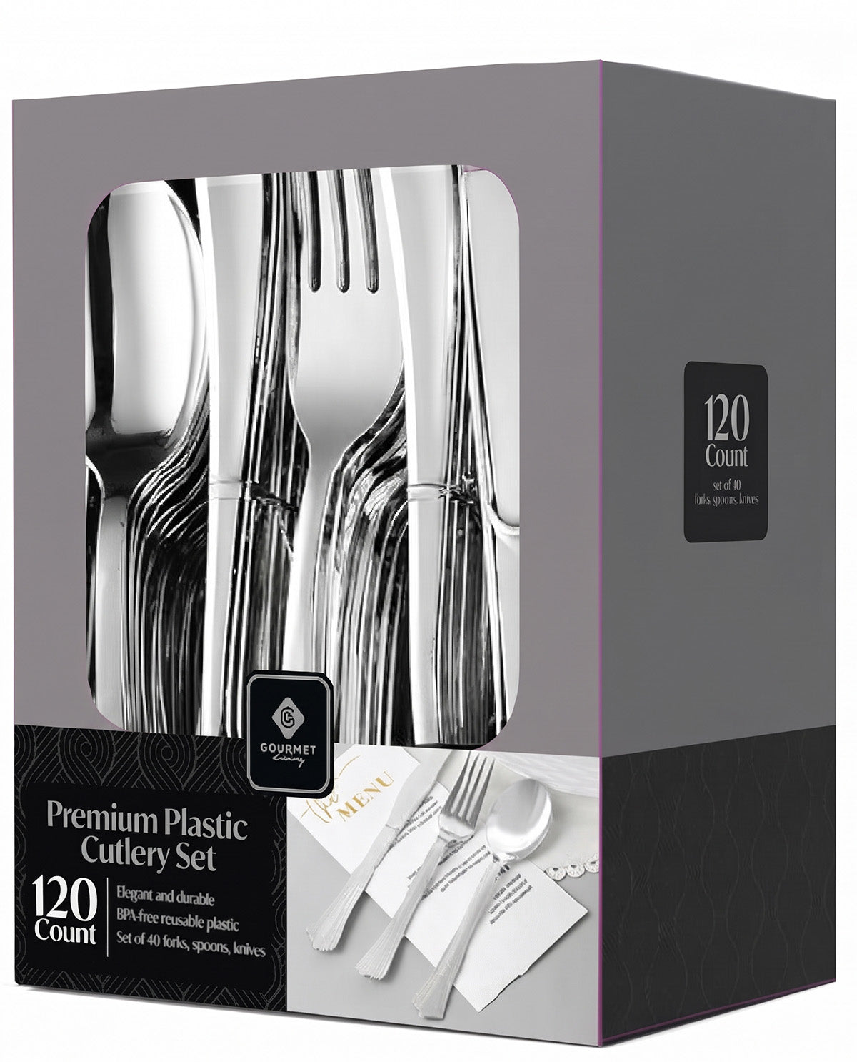 Traditional Lines Silver Cutlery Set 120ct