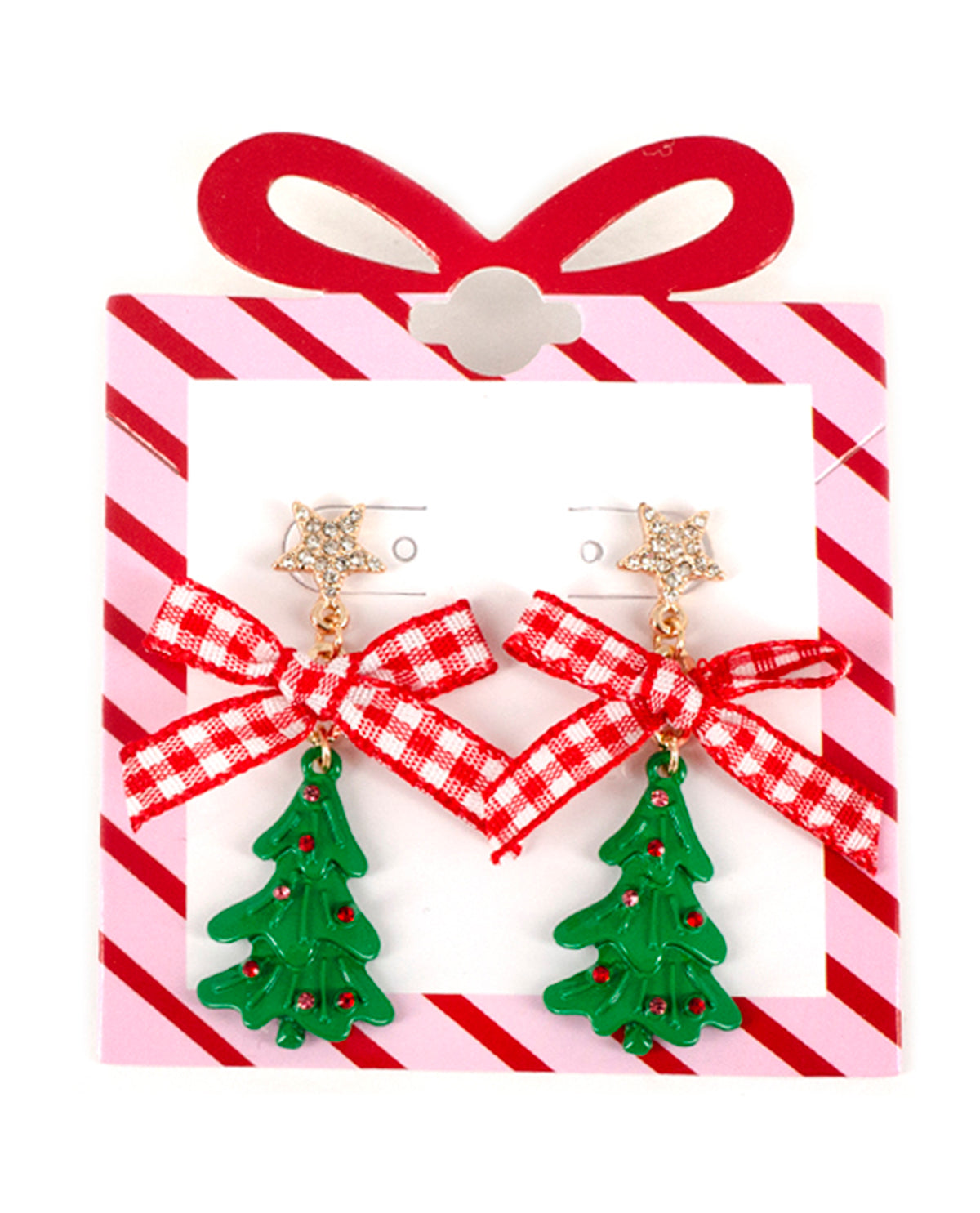 Gingham Bow/Tree Earrings