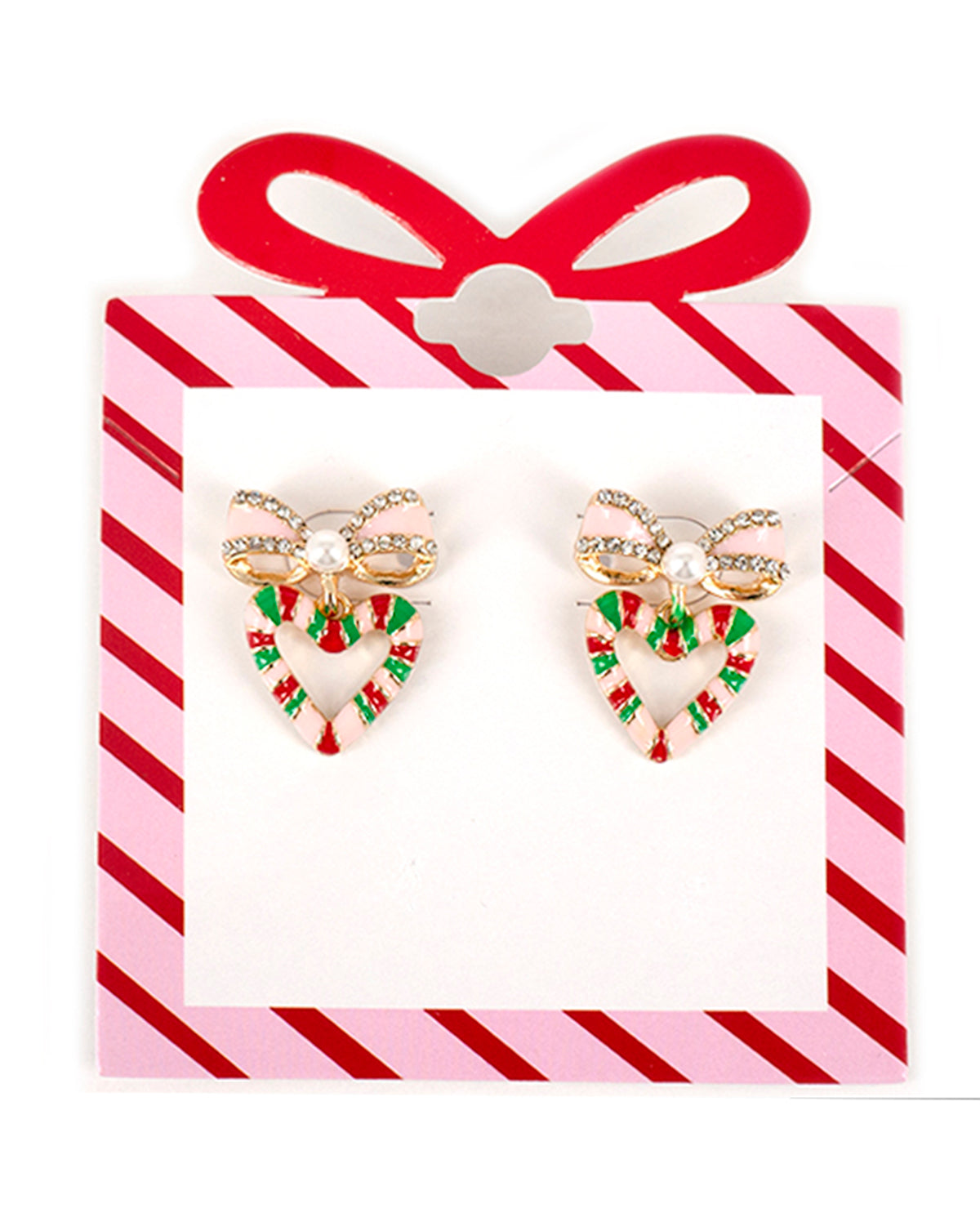 Candy Cane Heart Earrings