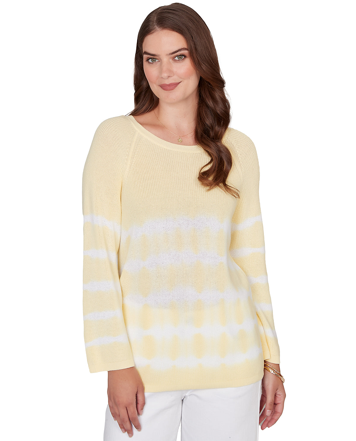 Ruby Road 3/4 Sleeve Tie Dye Sweater