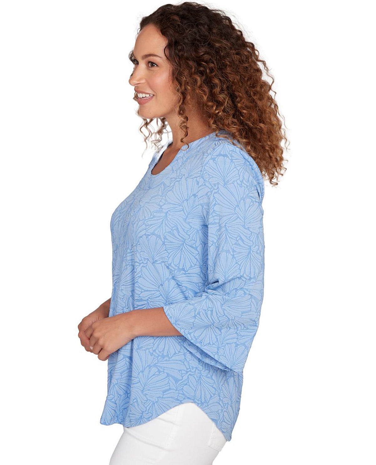 Ruby Road Textured Floral Knit Top