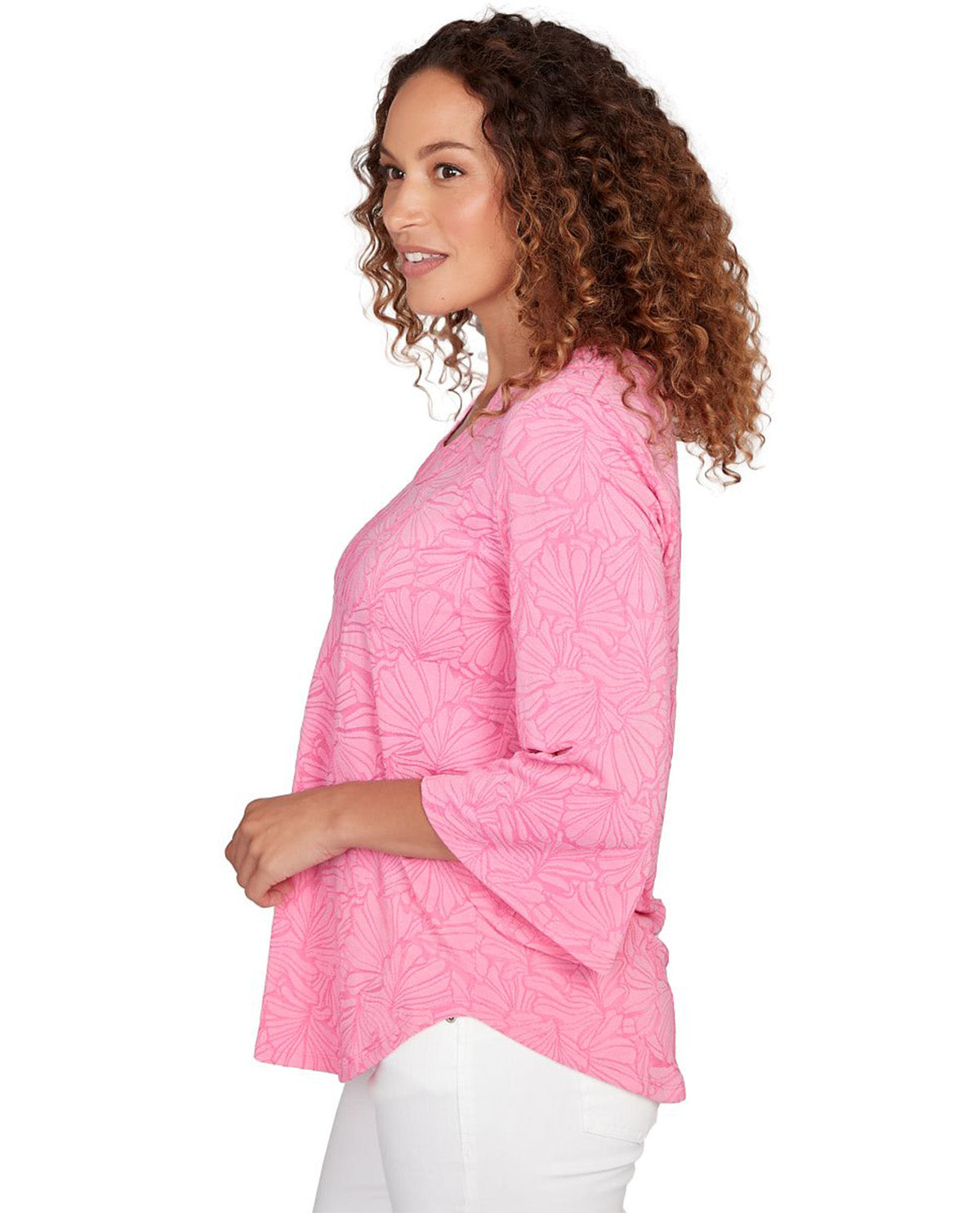 Ruby Road Textured Floral Knit Top